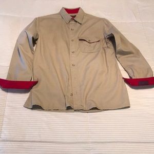 Cargo cotton safari shirt, lined cuffs & collar👌